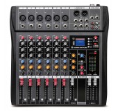 CT-60S Professional audio mixer 6 Channel with MP3 Player+Bluetooth U disk 48V Phantom Power Source USB recording