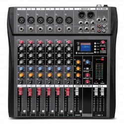 CT-60S Professional audio mixer 6 Channel with MP3 Player+Bluetooth U disk 48V Phantom Power Source USB recording