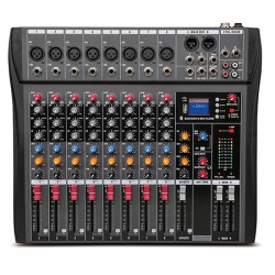 8-Channel Professional Audio Effects Mixer with USB